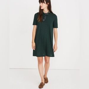 Madewell Mockneck Boxy Tee Dress in Forest Green Woman’s Medium